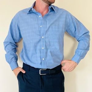 Brooks Brothers tradition fit long sleeve plaid button down shirt
